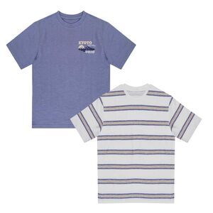 Firetrap Childrens/Kids Japan Stripes T-Shirt (Pack of 2) / Blue
